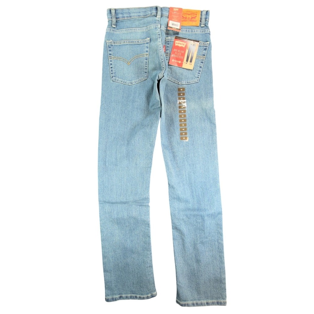 Levi's 511 Slim Flex Stretch Jeans Boys Size 16 Reg 28x30 Light Wash Blue NWT